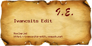 Ivancsits Edit névjegykártya